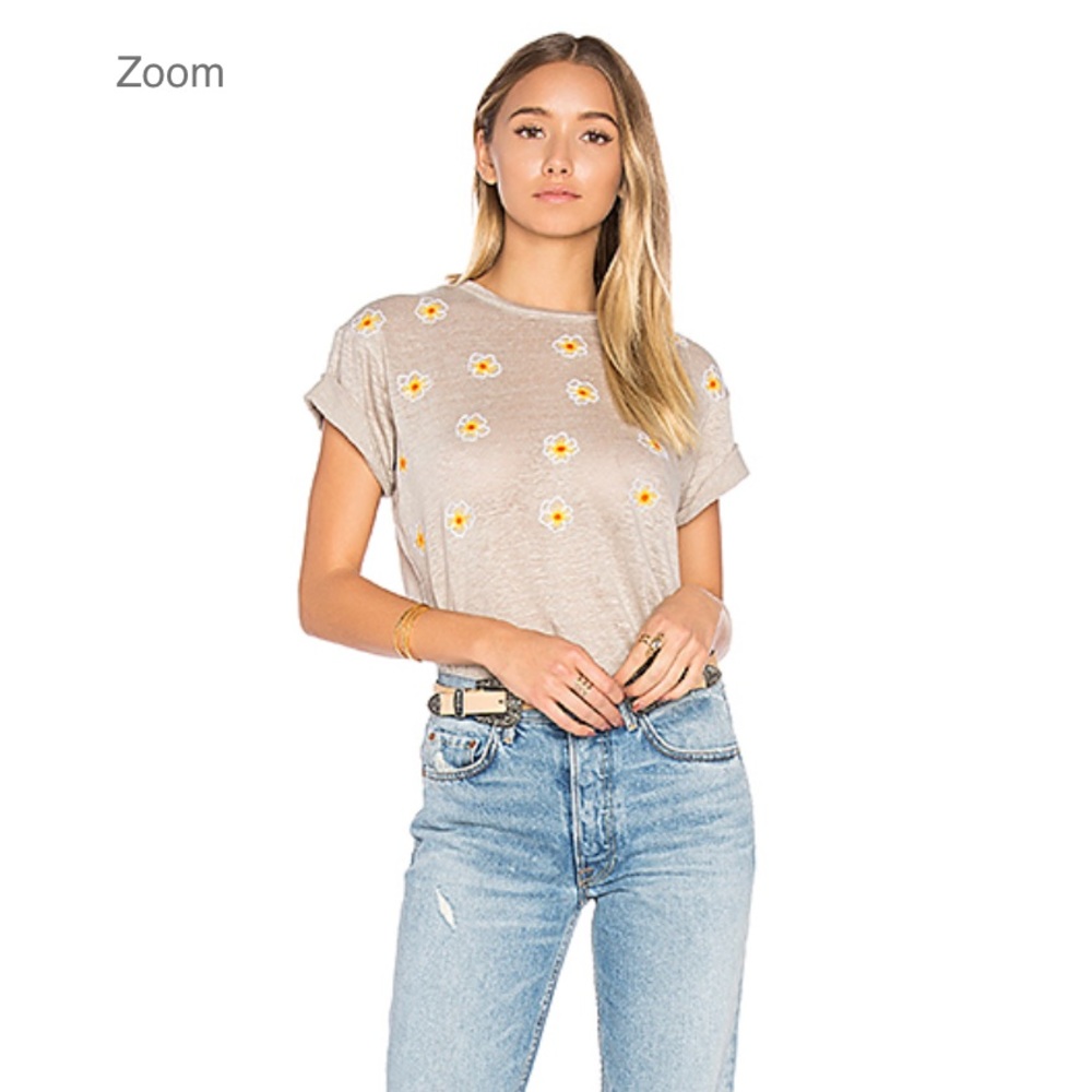 Bannderday Embroidered California Poppies Tee